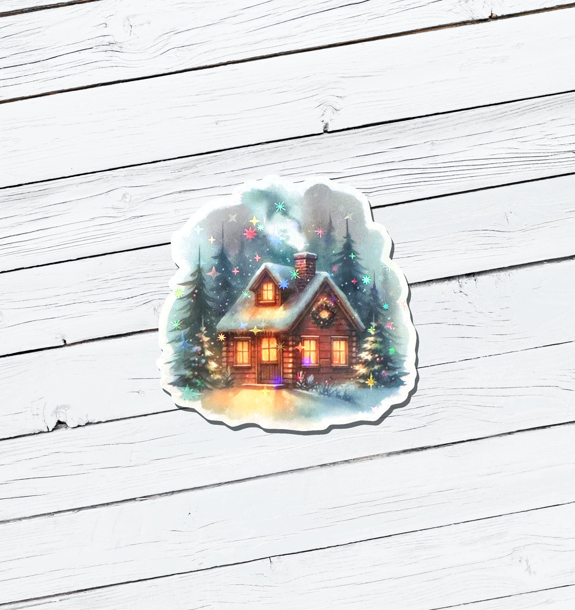 Holographic Christmas Vinyl Sticker - Water Resistant