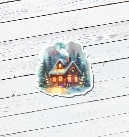 Holographic Christmas Vinyl Sticker - Water Resistant