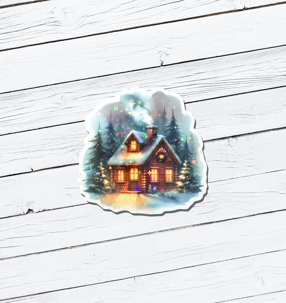 Holographic Christmas Vinyl Sticker - Water Resistant