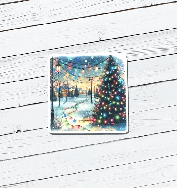 Holographic Christmas Vinyl Sticker - Water Resistant