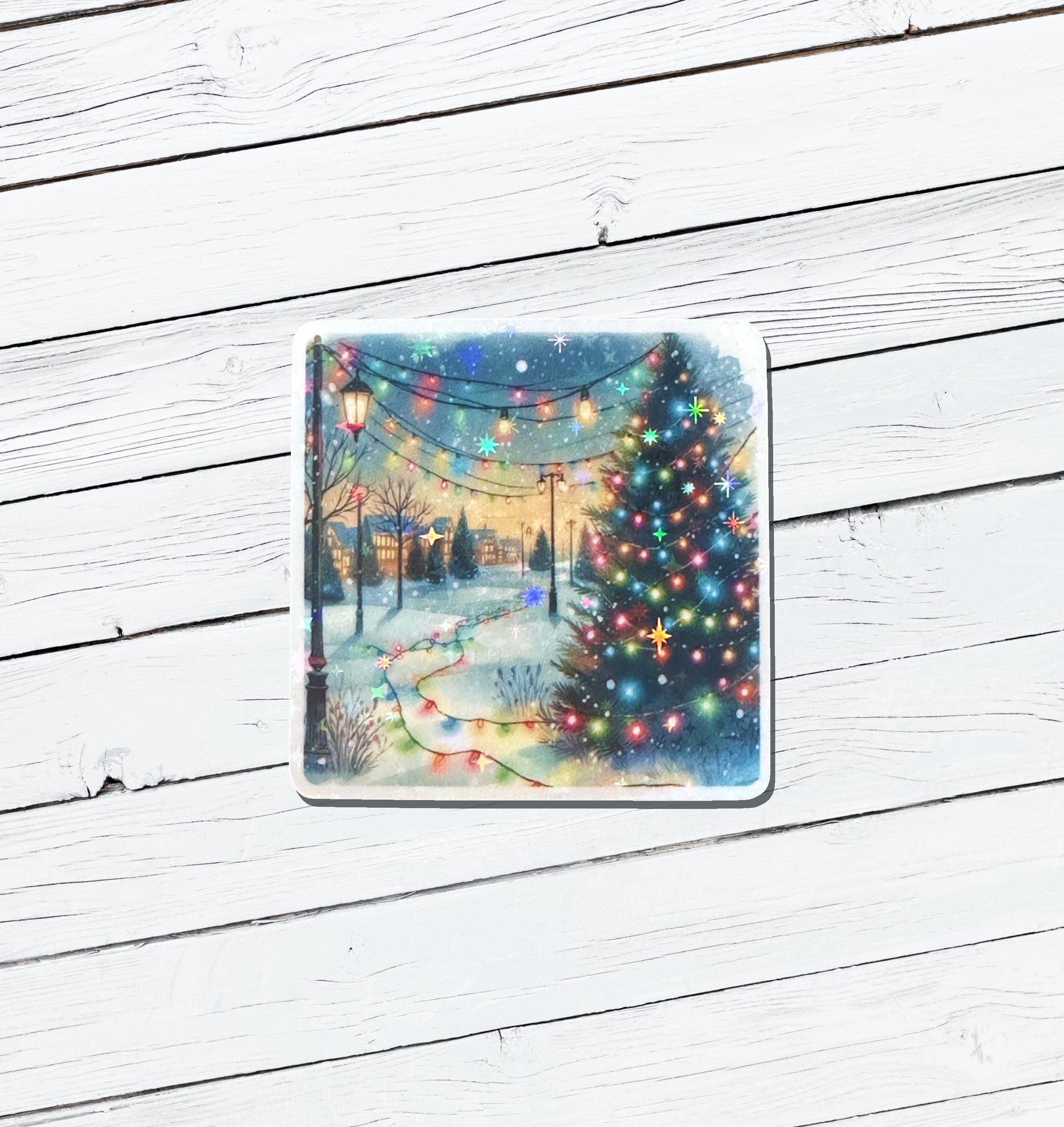 Holographic Christmas Vinyl Sticker - Water Resistant