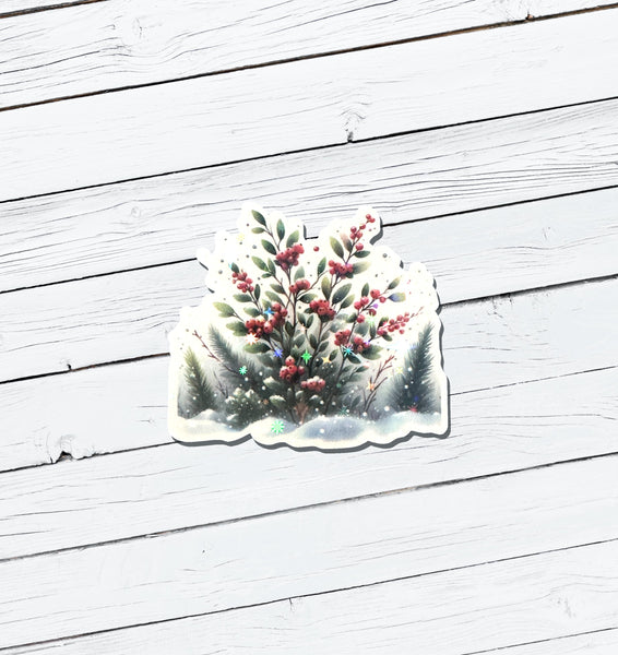 Holographic Christmas Vinyl Sticker - Water Resistant