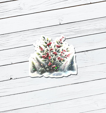 Holographic Christmas Vinyl Sticker - Water Resistant