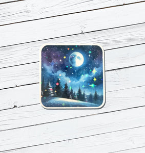 Holographic Christmas Vinyl Sticker - Water Resistant