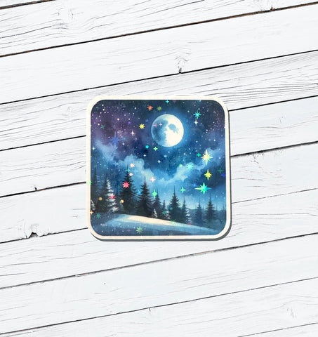 Holographic Christmas Vinyl Sticker - Water Resistant