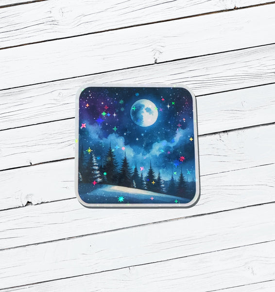 Holographic Christmas Vinyl Sticker - Water Resistant