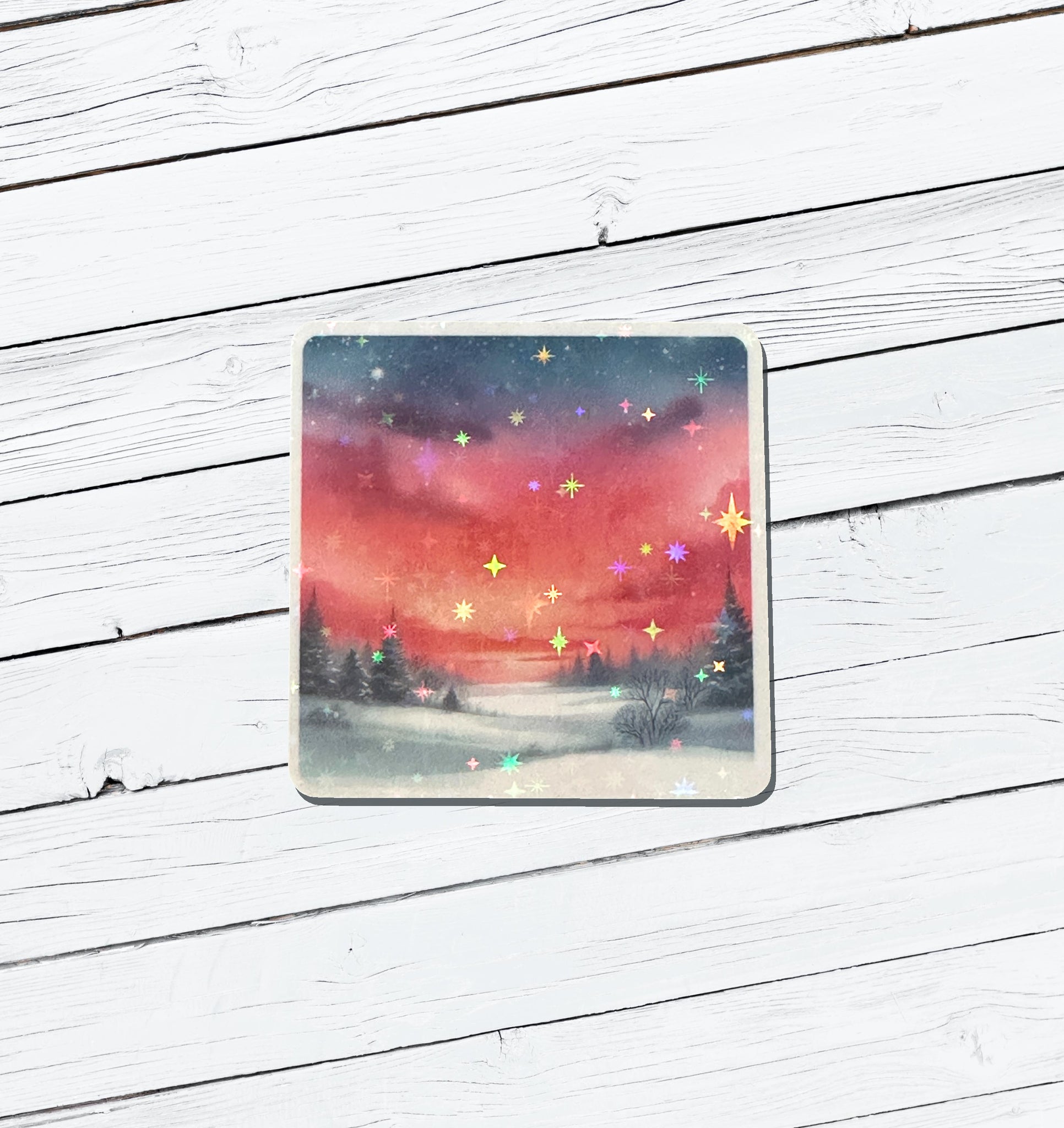 Holographic Christmas Vinyl Sticker - Water Resistant