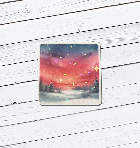 Holographic Christmas Vinyl Sticker - Water Resistant