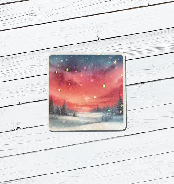 Holographic Christmas Vinyl Sticker - Water Resistant