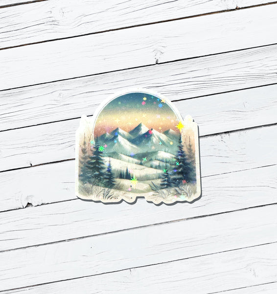 Holographic Christmas Vinyl Sticker - Water Resistant