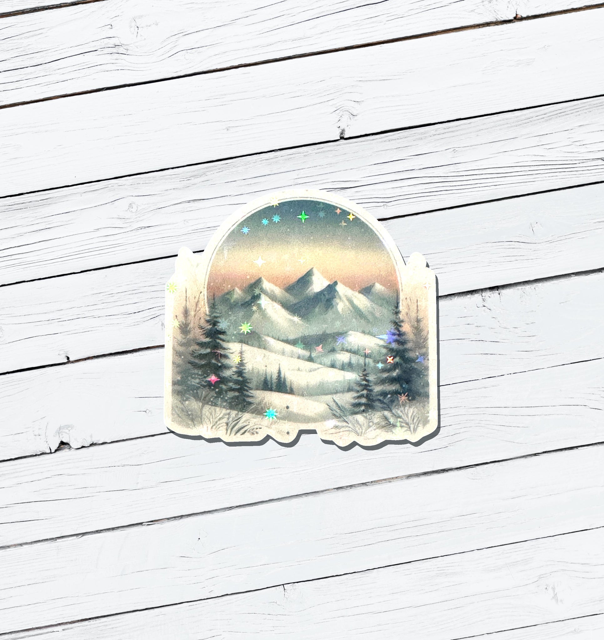 Holographic Christmas Vinyl Sticker - Water Resistant