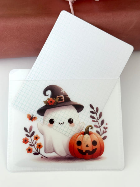 Adhesive Vinyl Pocket - Cute Ghost