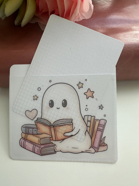 Adhesive Vinyl Pocket - Reading Ghost