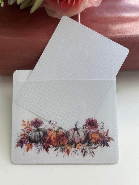 Adhesive Vinyl Pocket - Floral Pumpkin