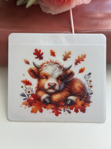 Adhesive Vinyl Pocket - Fall Highland Cow