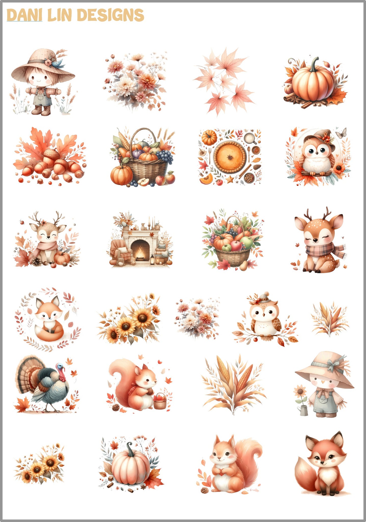 Autumn Cuteness Deco Sheet