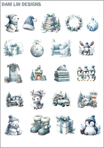 Blue Winter Deco Sheet