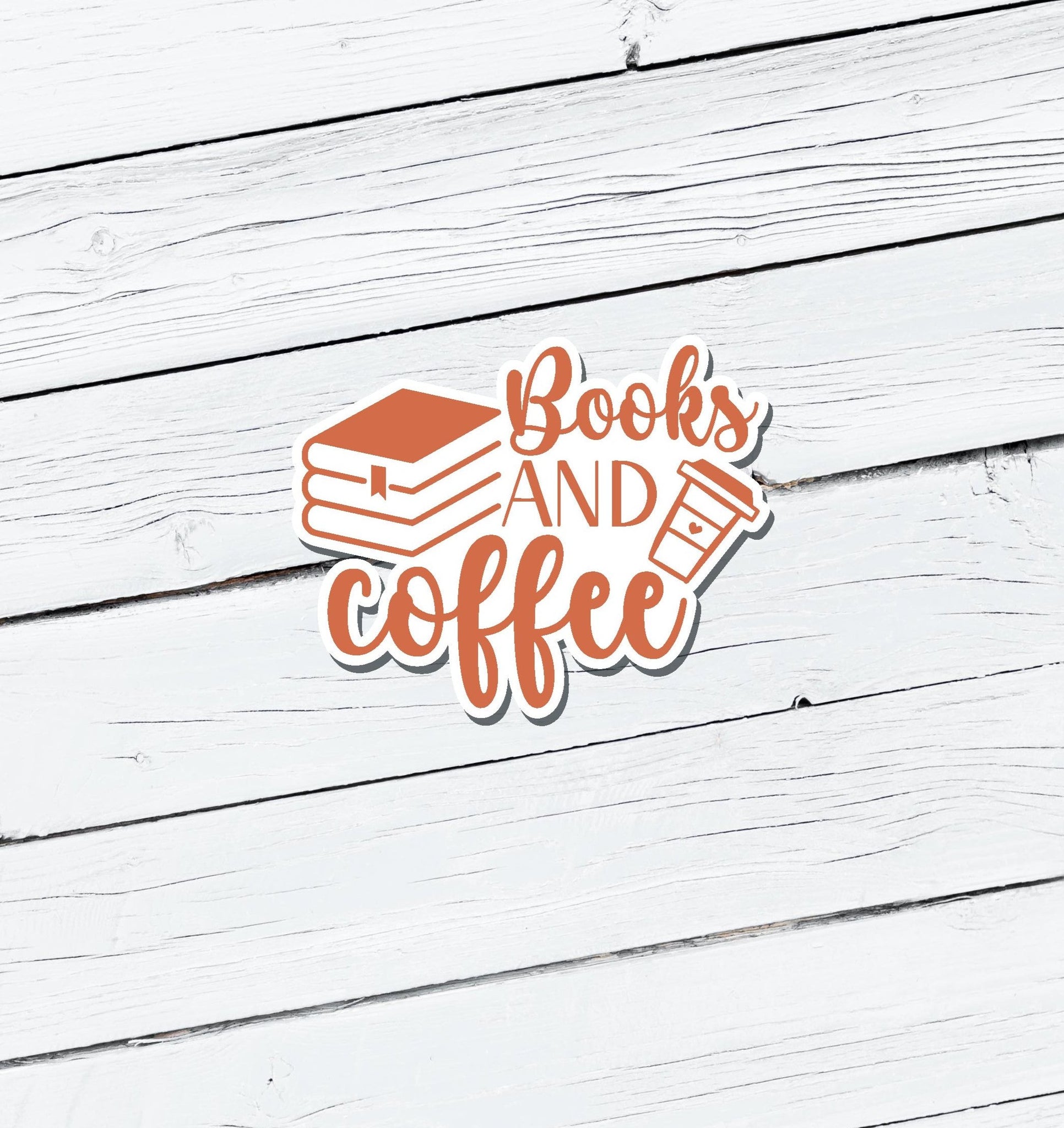 Books and Coffee Vinyl Sticker - Water Resistant