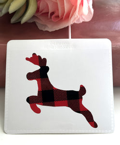 Adhesive Vinyl Pocket - Red and Black Buffalo Plaid - Christmas Deer - Reindeer