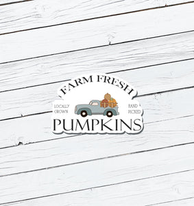 Farm Fresh Pumpkins Vinyl Sticker - Water Resistant