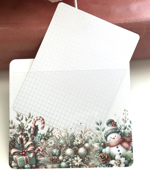 Adhesive Vinyl Pocket - Christmas Holly Snowman