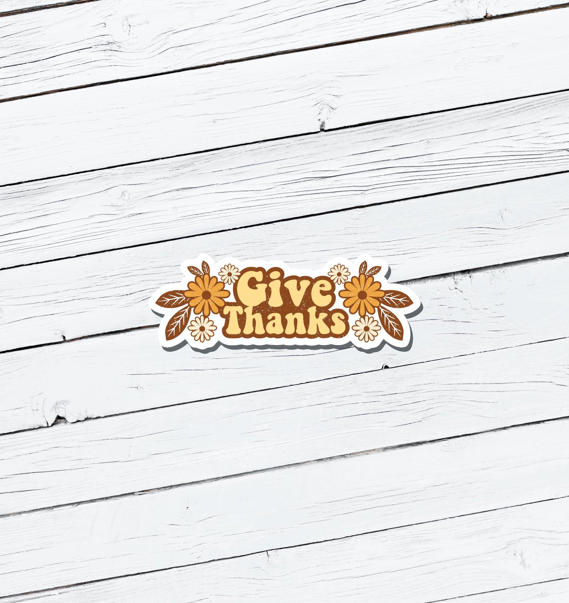 Give Thanks Vinyl Sticker - Water Resistant