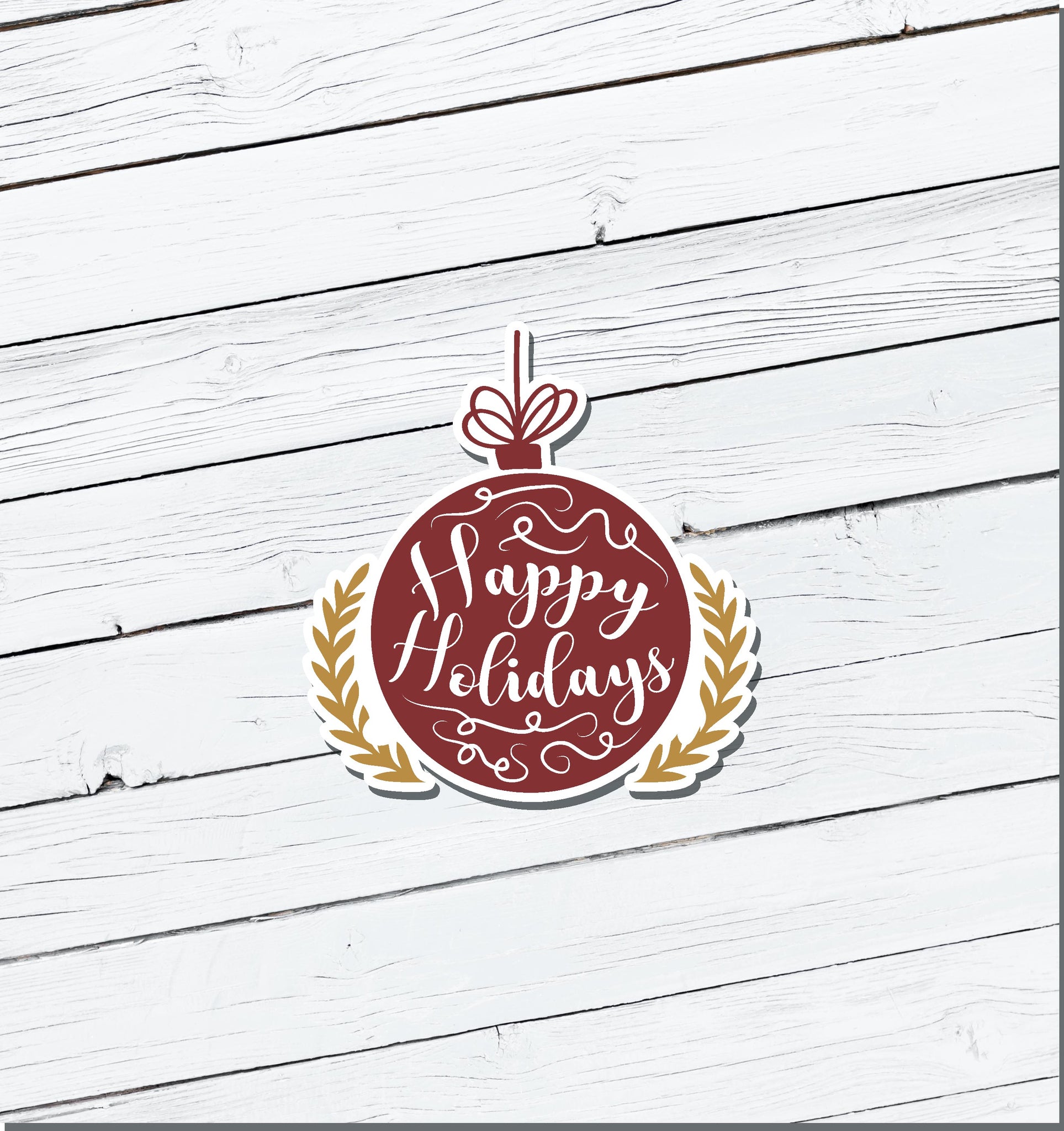 Happy Holidays Christmas Vinyl Sticker - Water Resistant