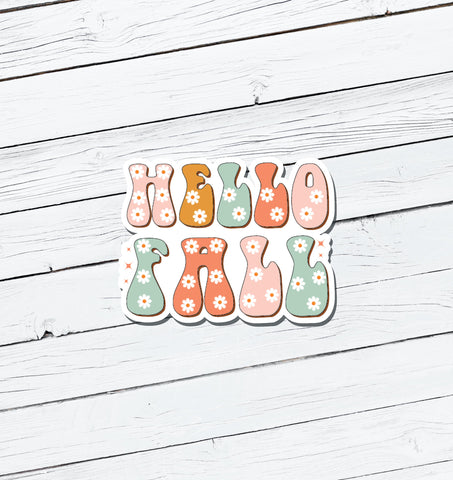 Hello Fall Vinyl Sticker - Water Resistant