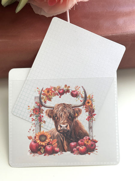 Adhesive Vinyl Pocket - Highland Cow