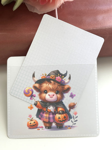 Adhesive Vinyl Pocket - Highland Cow