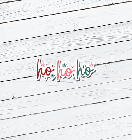 Ho Ho Ho Christmas Vinyl Sticker - Water Resistant