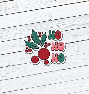 Ho Ho Ho Christmas Vinyl Sticker - Water Resistant