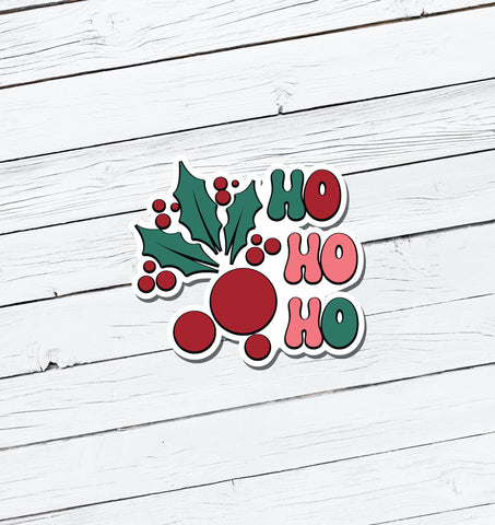 Ho Ho Ho Christmas Vinyl Sticker - Water Resistant