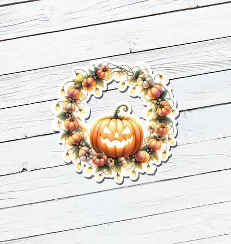 Jack-o-Lantern Vinyl Sticker - Water Resistant