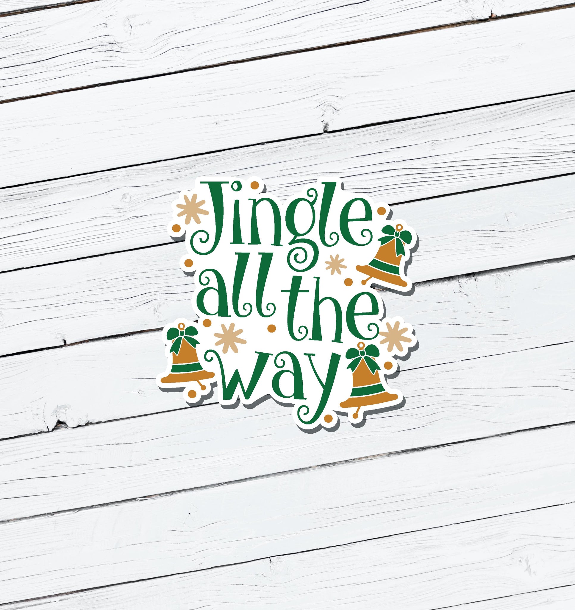 Jingle All The Way Christmas Vinyl Sticker - Water Resistant