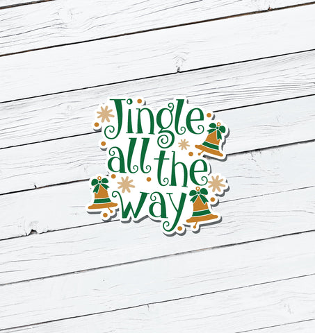 Jingle All The Way Christmas Vinyl Sticker - Water Resistant