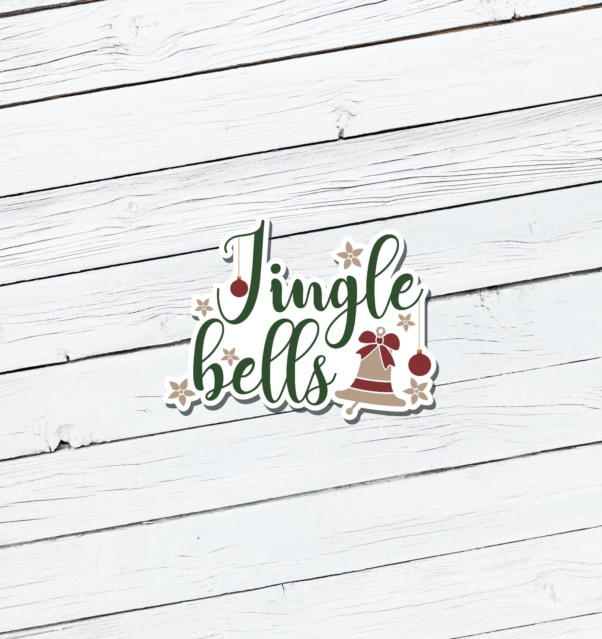 Jingle Bells Christmas Vinyl Sticker - Water Resistant