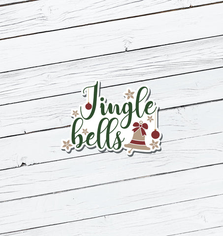 Jingle Bells Christmas Vinyl Sticker - Water Resistant