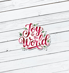 Joy to the World Christmas Vinyl Sticker - Water Resistant