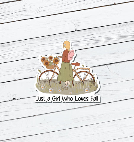 Just A Girl Who Loves Fall Vinyl Sticker - Water Resistant