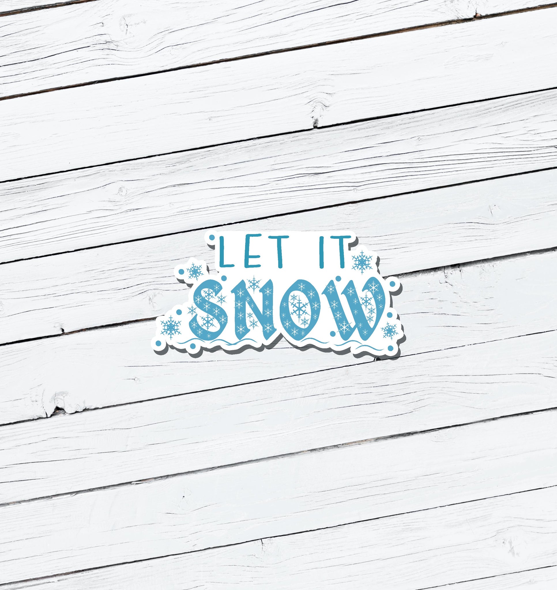 Let it Snow Christmas Vinyl Sticker - Water Resistant