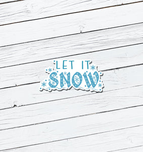 Let it Snow Christmas Vinyl Sticker - Water Resistant