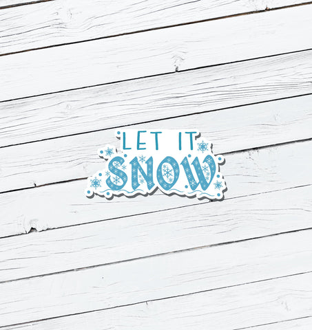 Let it Snow Christmas Vinyl Sticker - Water Resistant