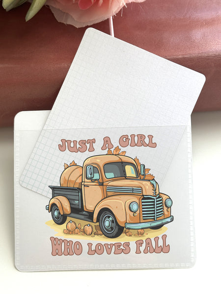 Adhesive Vinyl Pocket - I Love Fall