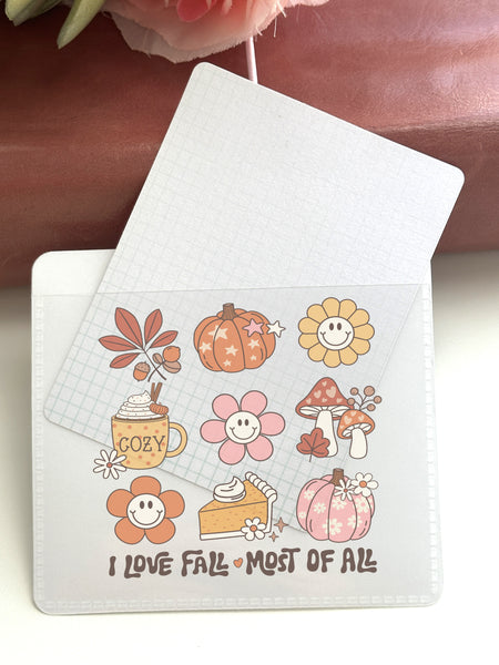 Adhesive Vinyl Pocket - I Love Fall