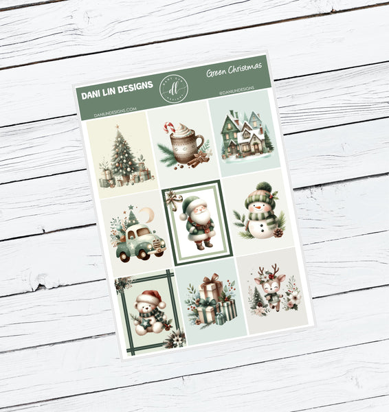 Green Christmas Sticker Kit