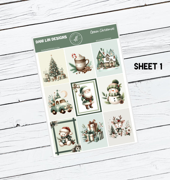 Green Christmas Sticker Kit