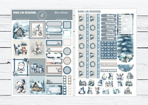 Blue Winter Hobonichi Cousin Sticker Kit