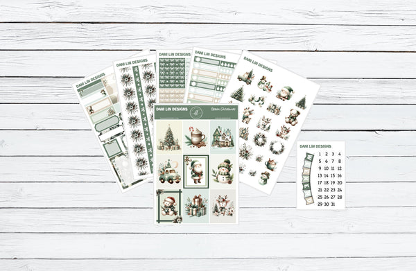 Green Christmas Sticker Kit