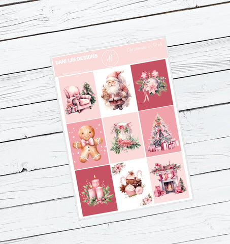 Christmas in Pink Sticker Kit